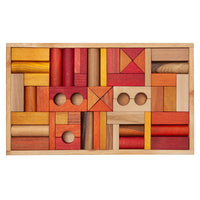 Thumbnail for Wooden Montessori Blocks In Tray 54 Pcs, Warm