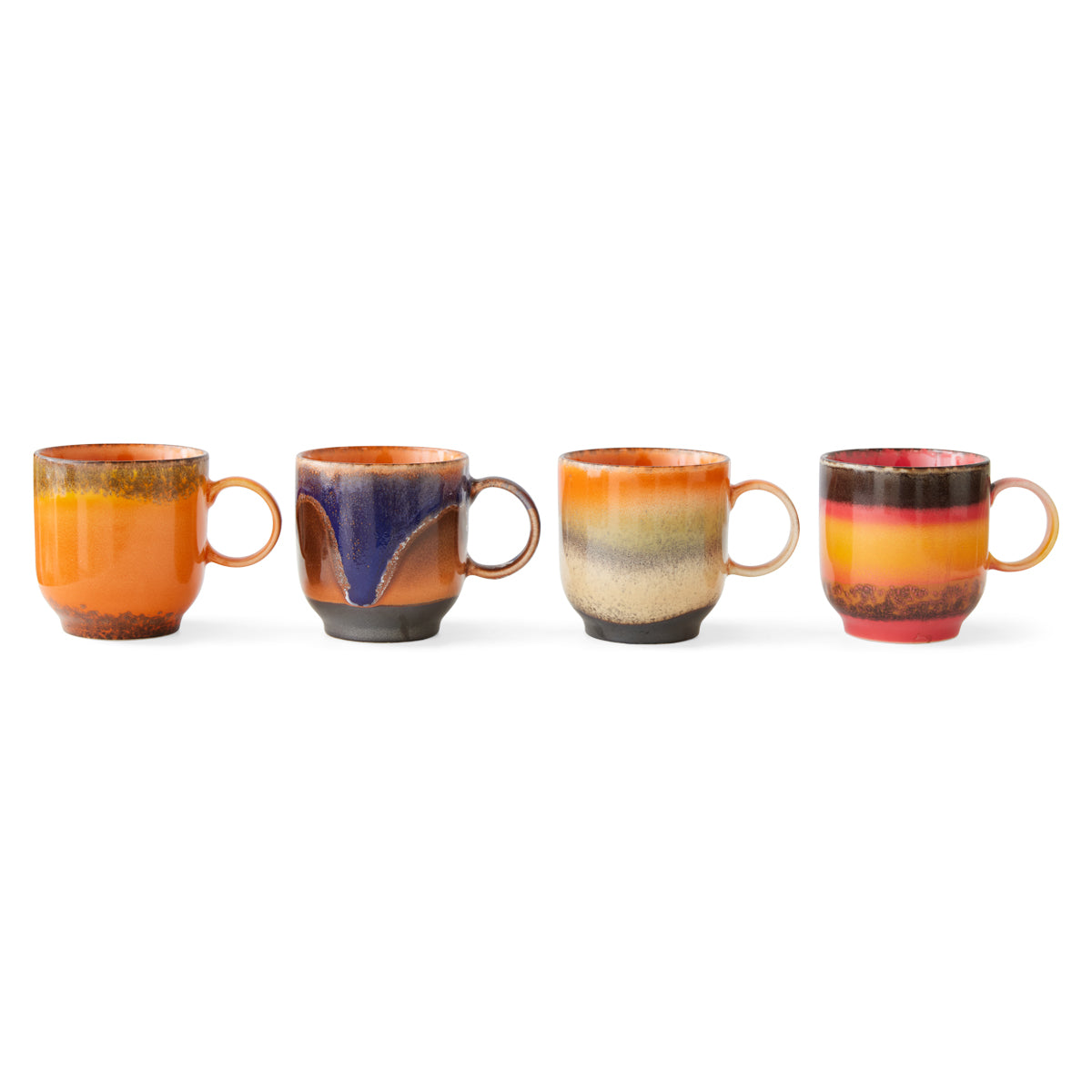 HK Living 70s Ceramics: Coffee Mugs Brazil (set of 4)  ACE7307