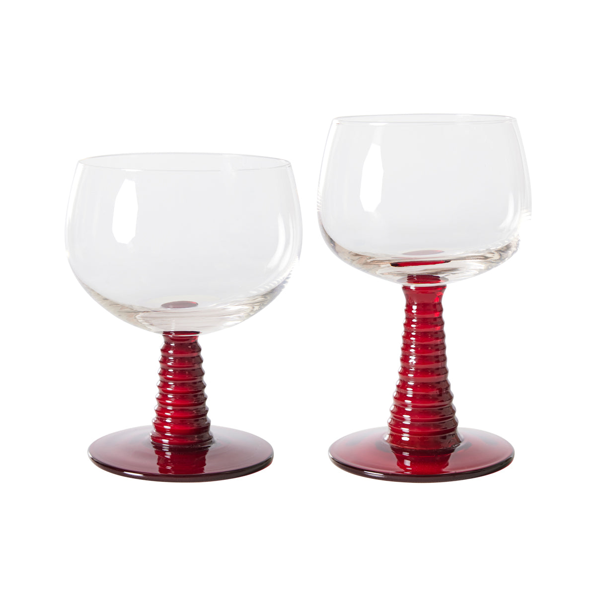 HKliving Swirl Wine Glass Low, Red AGL4479