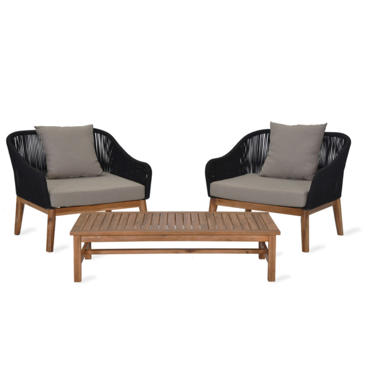 Luccombe armchair set outdoor acacia wood garden trading