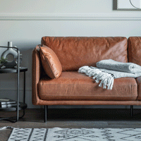 Thumbnail for Vintage Brown Leather Sofa