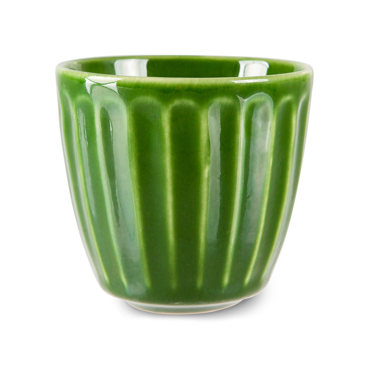 The Emeralds Ceramic Mug Ribbed Green (Set of 4)