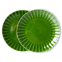 Thumbnail for HK Living The emeralds: dinner plate ribbed, green (set of 2) ACE7014