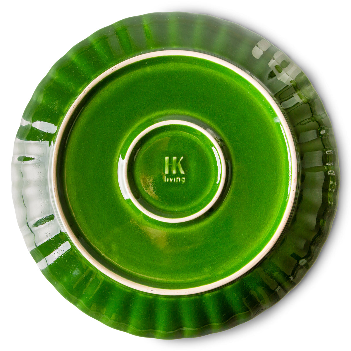 HK Living The emeralds: dinner plate ribbed, green (set of 2) ACE7014