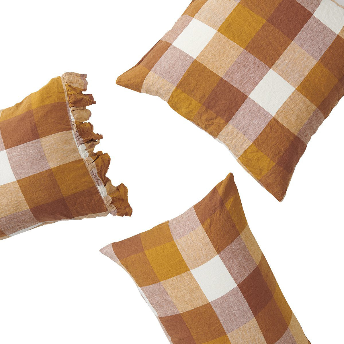 Society of wanderers Biscuit Check Pillowcase Sets
