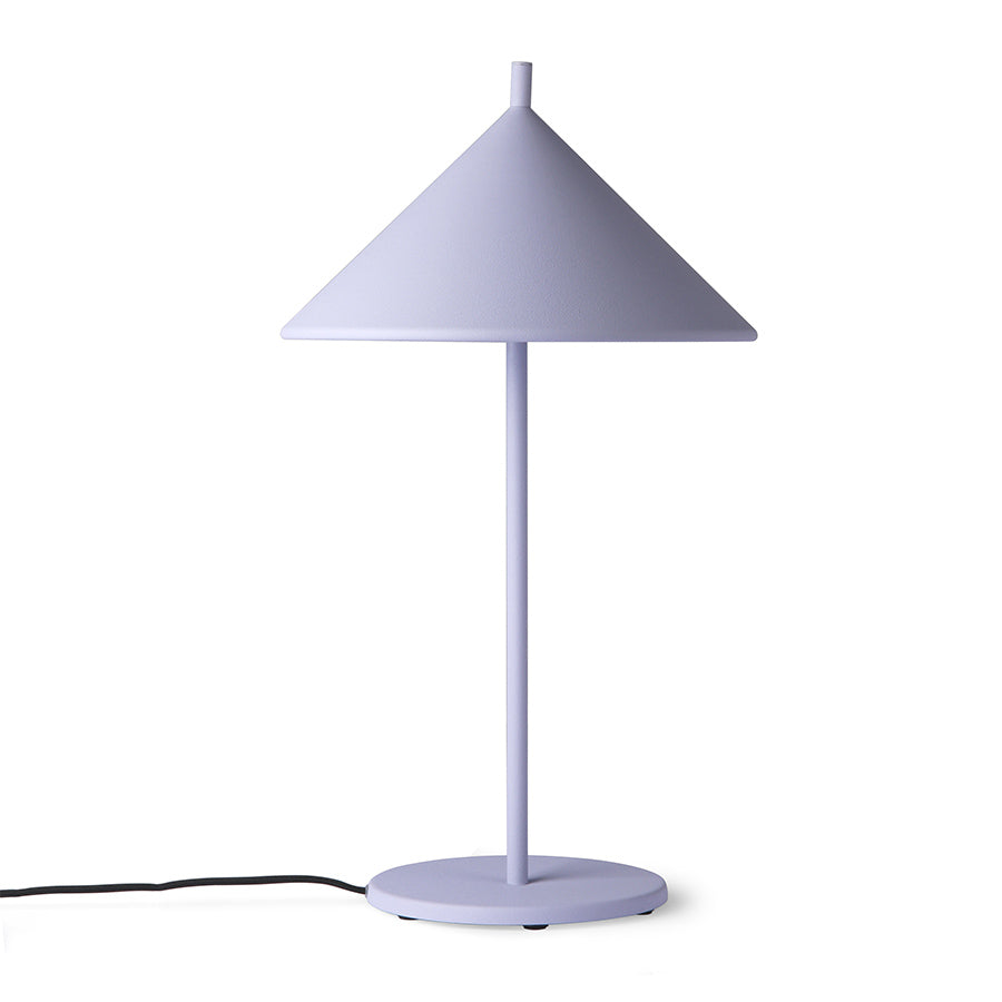 HK Living metal triangle table lamp l matt lilac