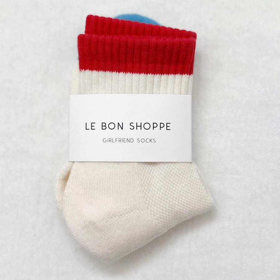 Girlfriend Socks: Colour Block Blue Red