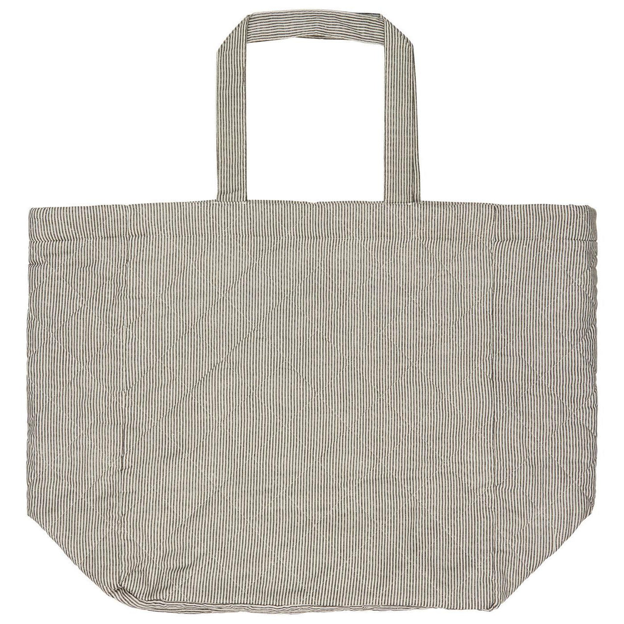 Bag Quilted White And Dark Grey Stripes