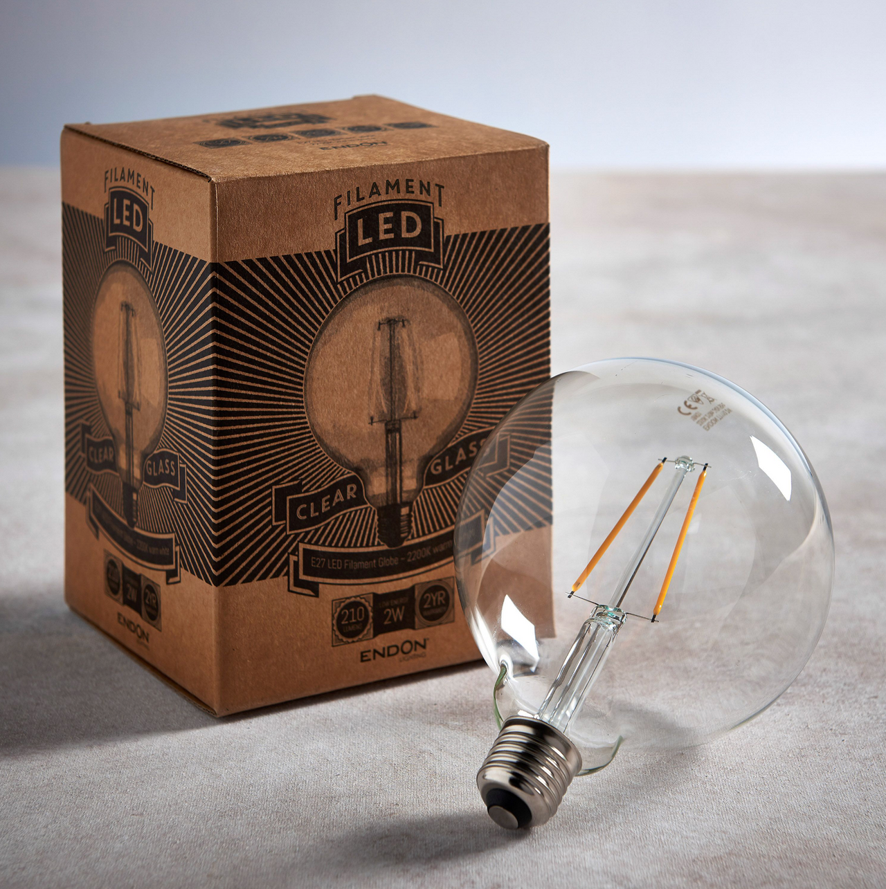 E27 LED Filament Globe - Clear
