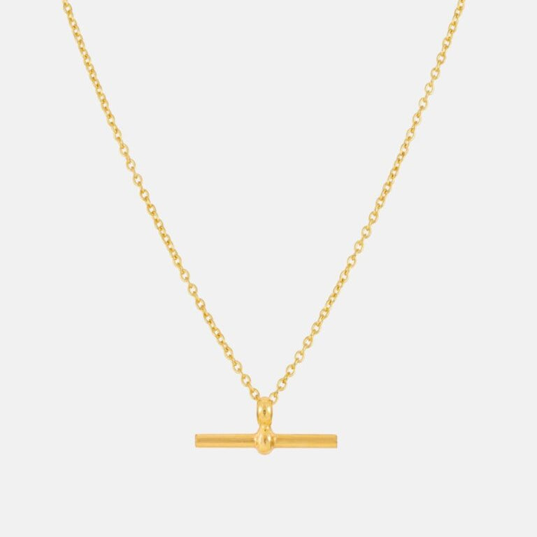 Gold T-bar Necklace