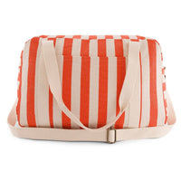 Thumbnail for RAPHAEL DIAPER BAG - WEEKEND BAG STRIPES GREIGE / TOMATO