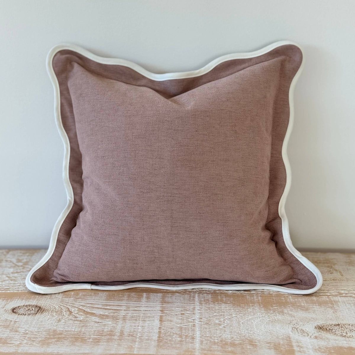 Chloe Dusty Pink Scalloped Edge Cushion 45x45