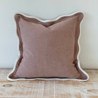 Thumbnail for Chloe Dusty Pink Scalloped Edge Cushion 45x45