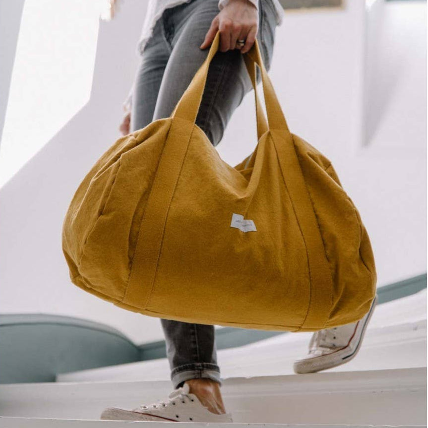 Organic Cotton Canvas Bowling Bag in Saffron Yellow