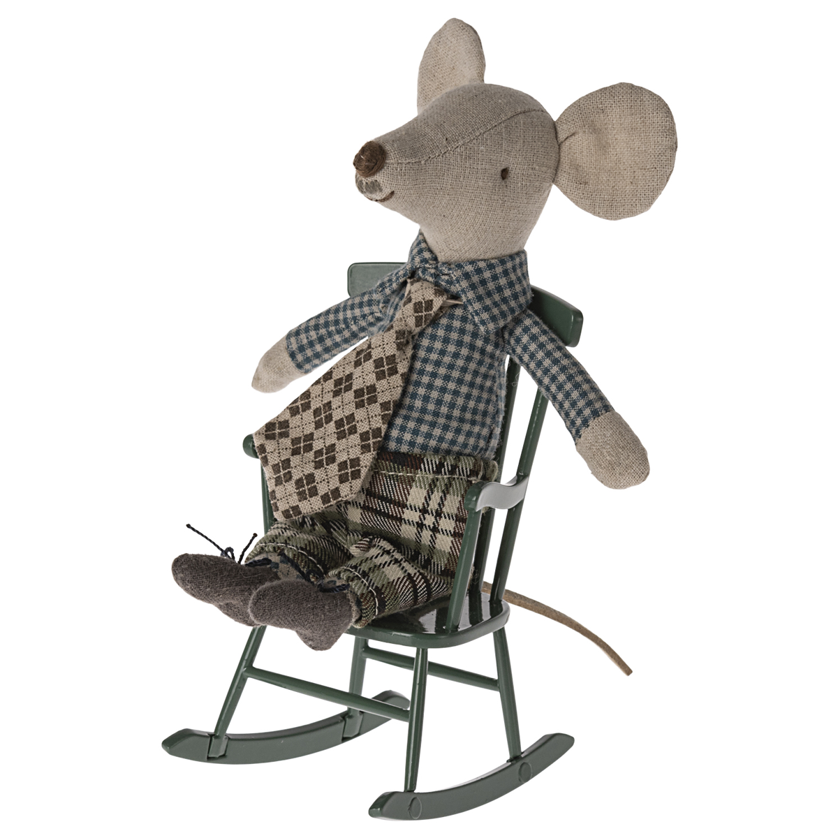 Maileg Rocking Chair Mouse Dark Green 11-4112-01