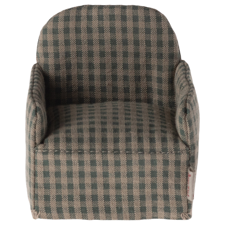 Maileg, Mouse Chair - Green Checker 11-4413-02