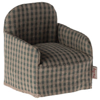 Thumbnail for Maileg, Mouse Chair - Green Checker 11-4413-02