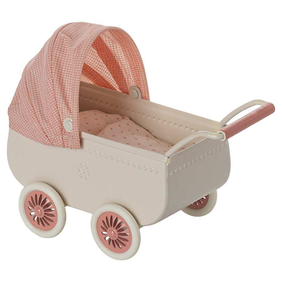 Maileg Pram Mouse - Coral 11-5103-01