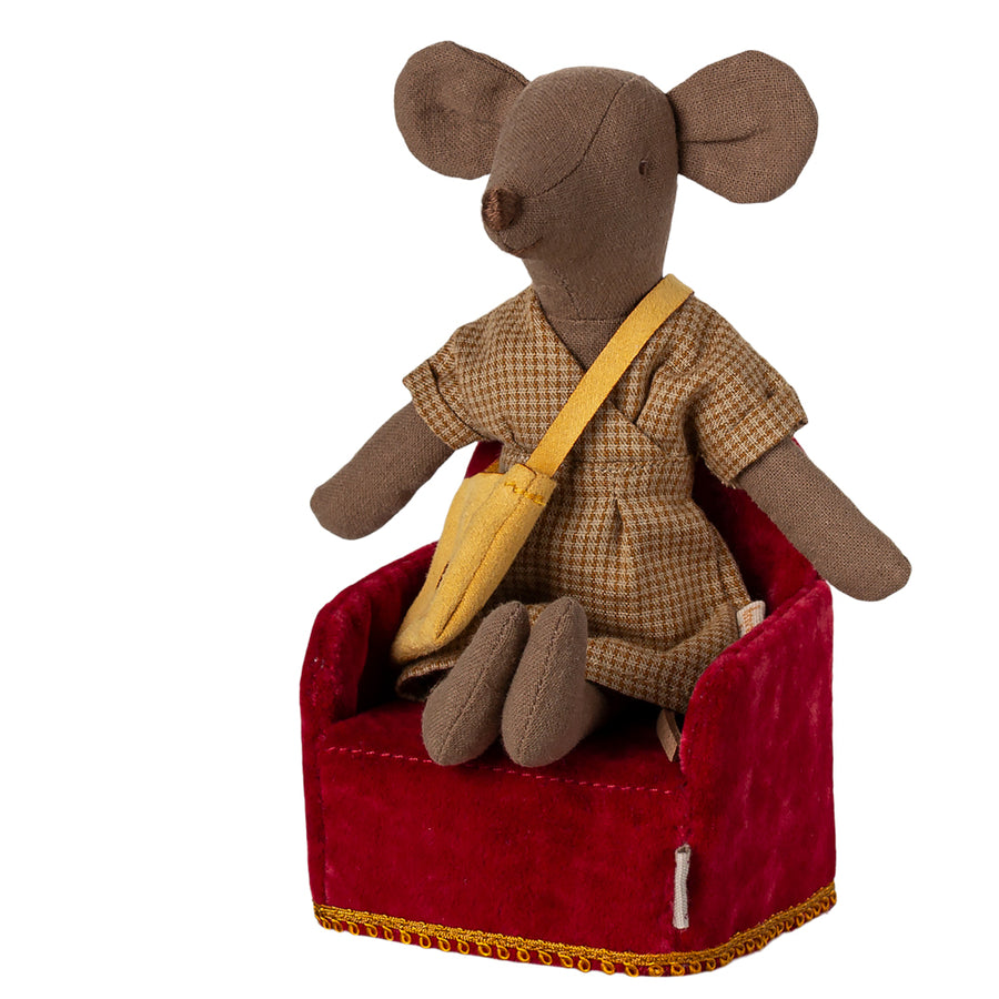 Maileg Mouse Chair Velvet Red