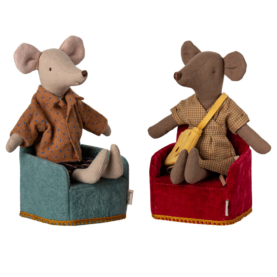 Maileg Mouse Chair Velvet Red