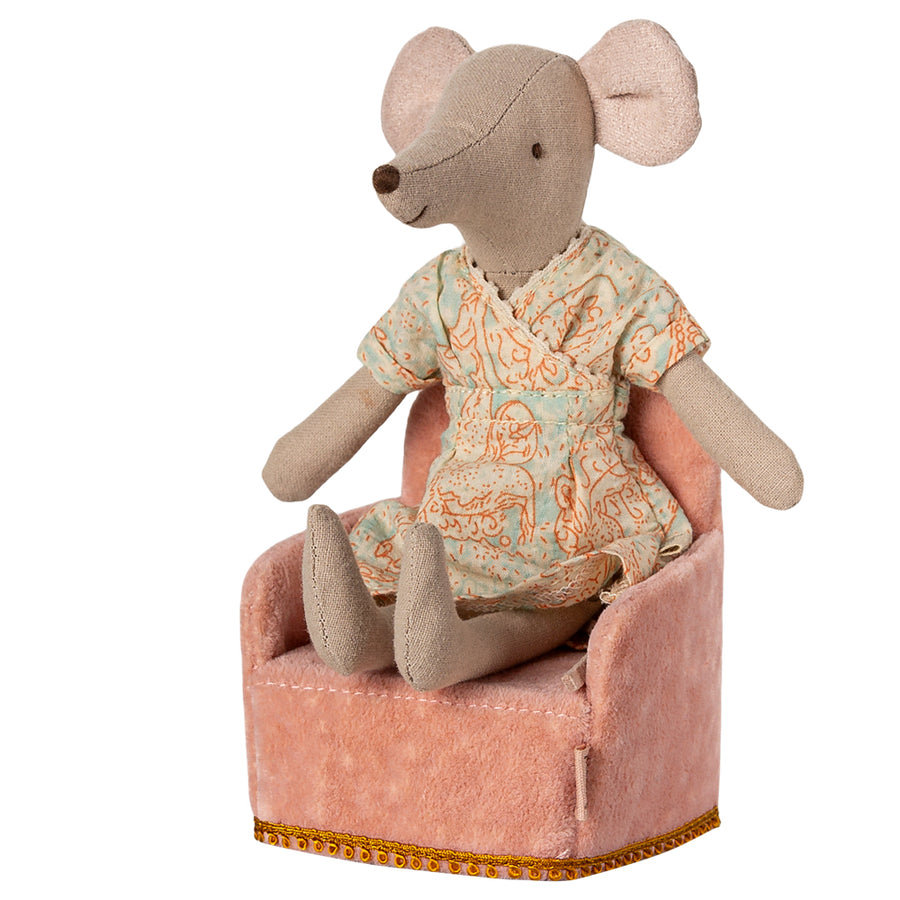 Maileg Mouse Chair Velvet Rose (February) 11-5401-01