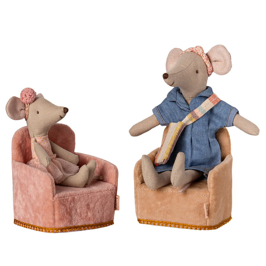 Maileg Mouse Chair Velvet Rose (February) 11-5401-01