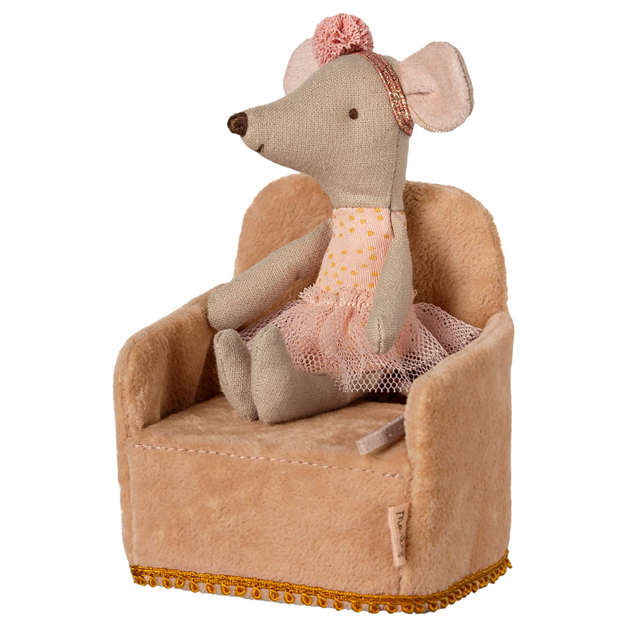 Maileg Mouse Chair Velvet Powder (February) 11-5401-02