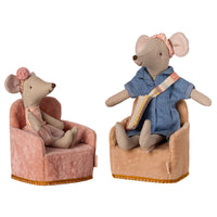 Thumbnail for Maileg Mouse Chair Velvet Powder (February) 11-5401-02