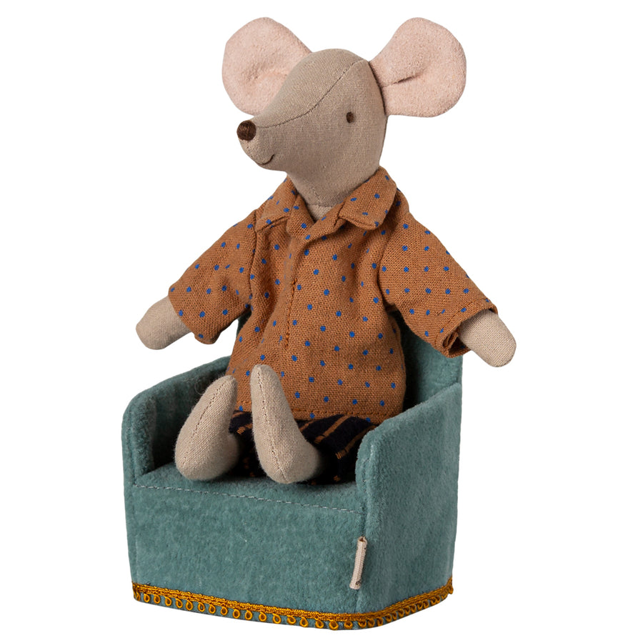 Maileg Mouse Chair Velvet Mint