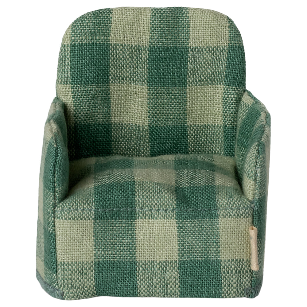 Maileg Mouse Chair Green Check