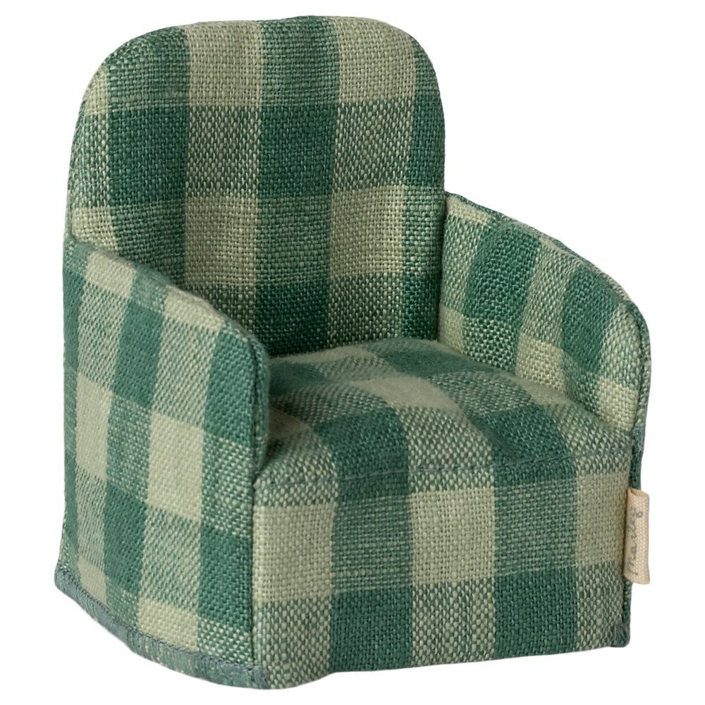 Maileg Mouse Chair Green Check