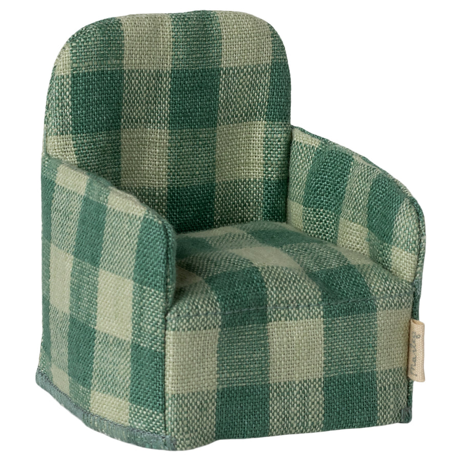Maileg Mouse Chair Green Check