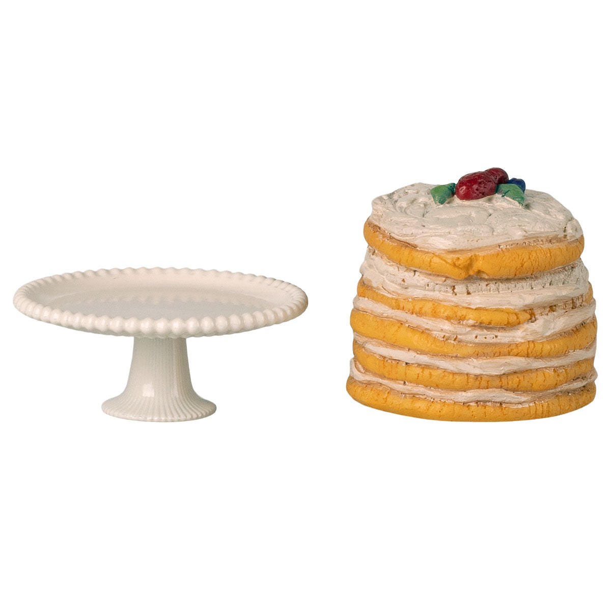 Party Cake and Cake Stand, Mouse - Off white