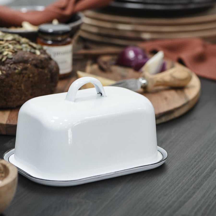 Butter Box 2 Parts Enamel White