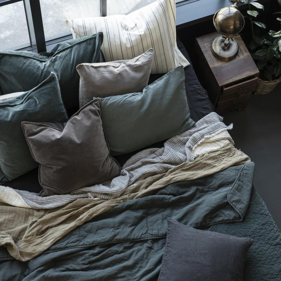 IB Laursen Cushion Fog Linen 60 x 40cm feather filled