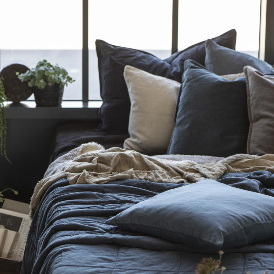 IB Laursen Cushion Fog Linen 60 x 40cm feather filled