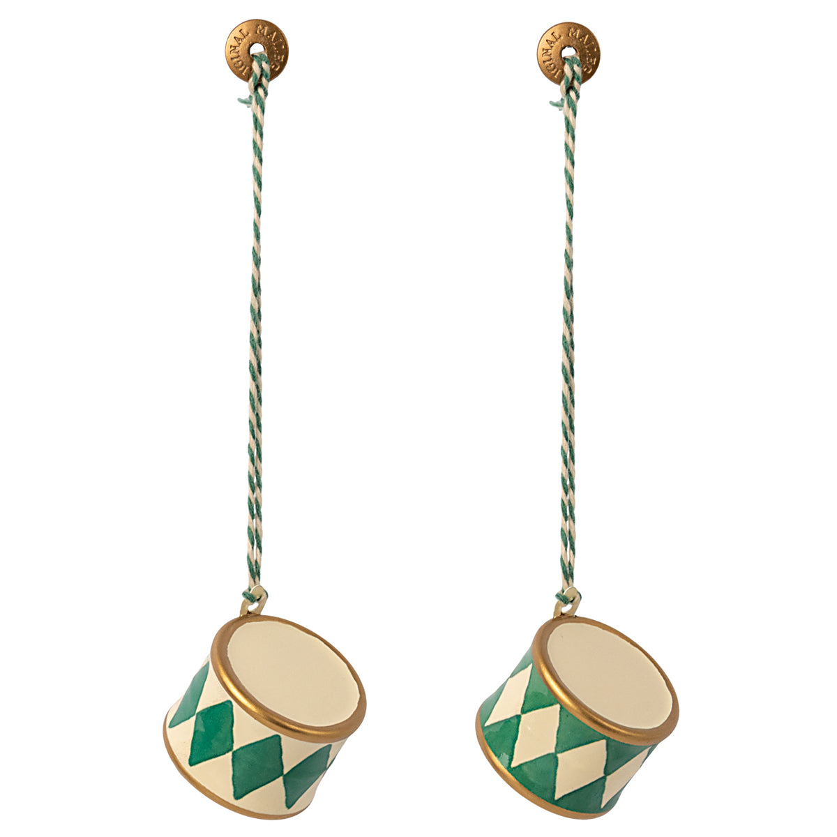 Maileg Metal Ornament Small Drum Dark Green 14-3510-00