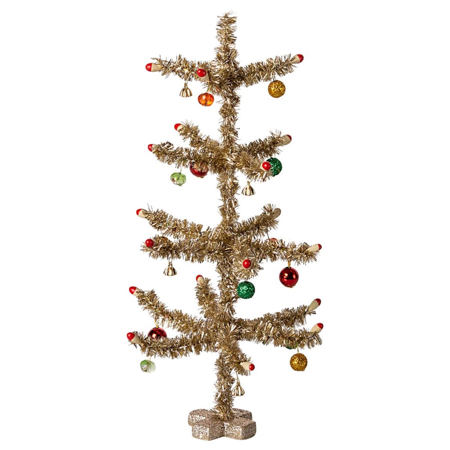Maileg Christmas Tree, Gold - Red and Green Decoration 14-4180-00