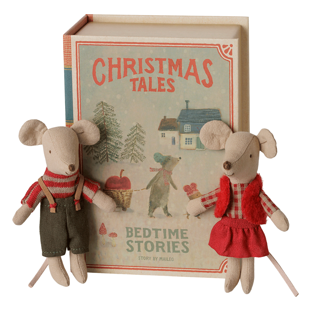 PRE_ORDER Christmas twin mice, Little sister and brother in book  *September