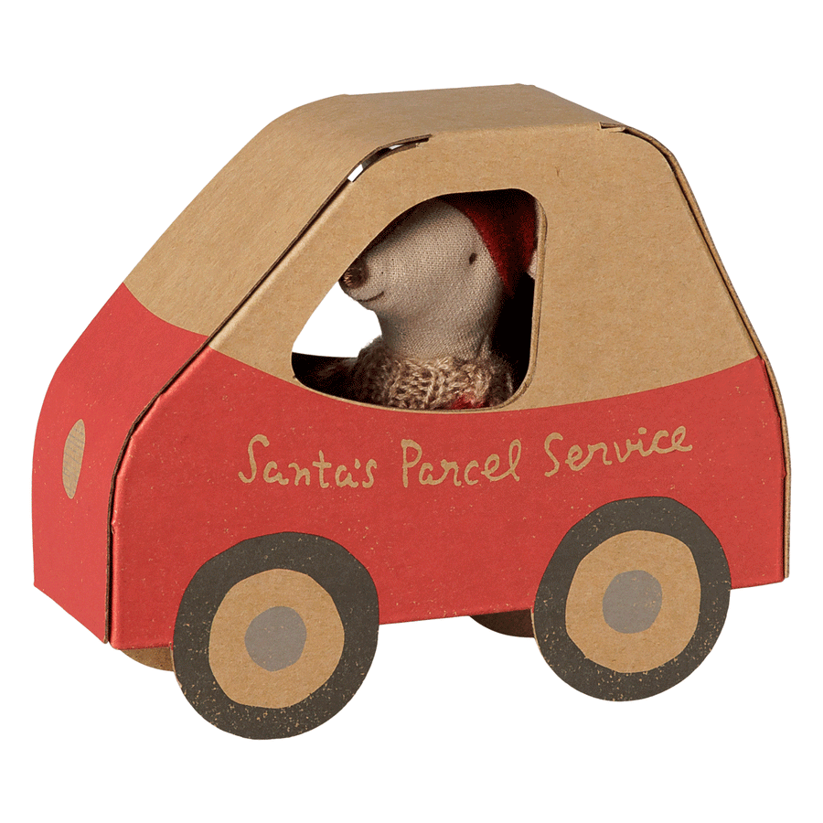 PRE_ORDER Christmas mouse, Little sister in car box  *November*