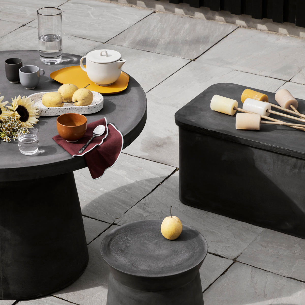 Broste Copenhagen Table fiber clay outdoor table concrete look fiberclay Folk Interiors