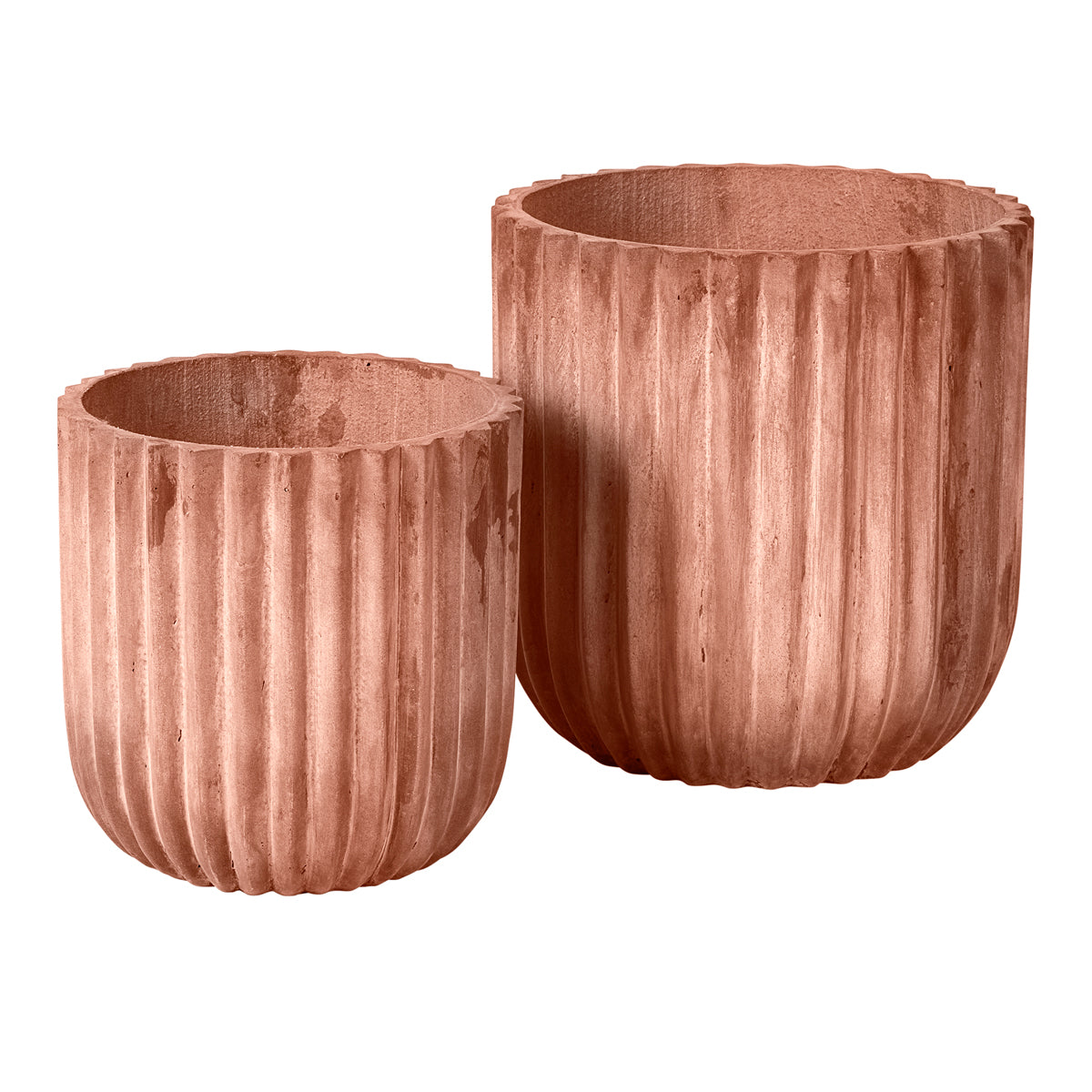 Fiber Flower Pot Set of Two Terracotta