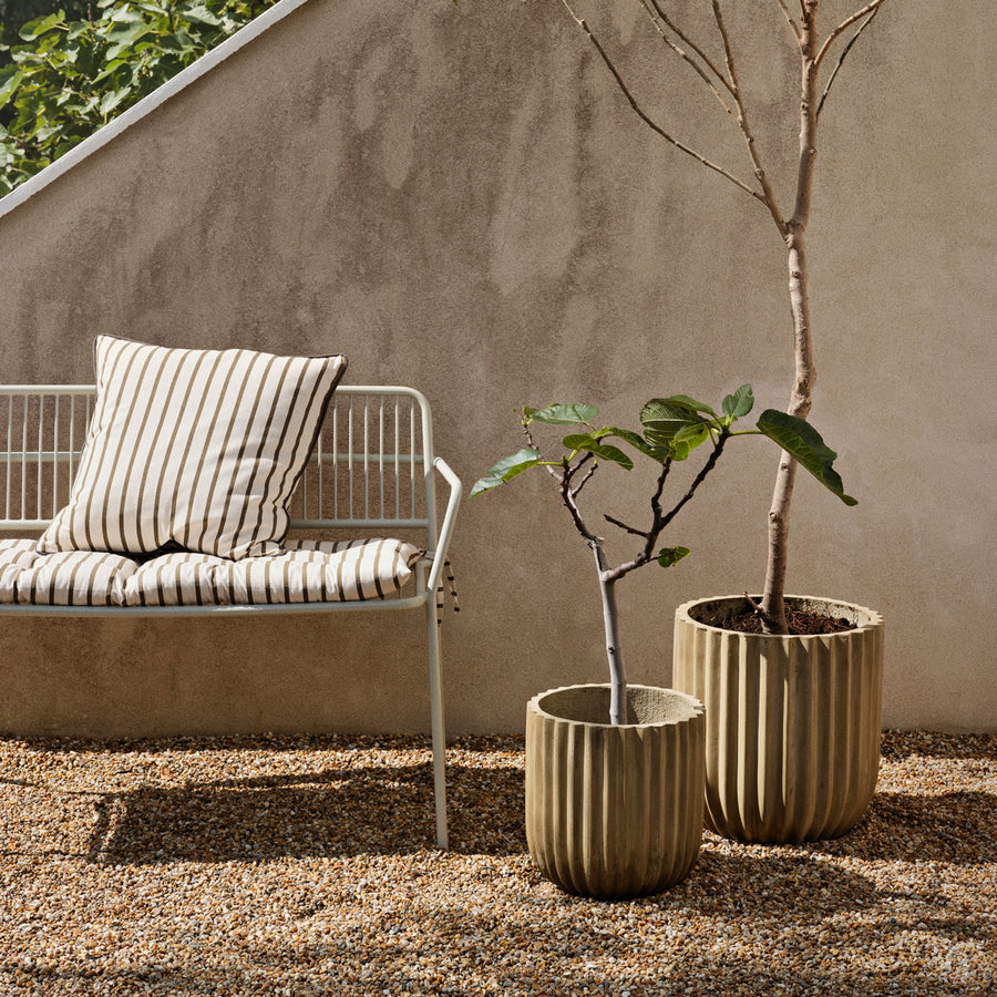 Fiber Flower Pot Set of Two Antique Beige.