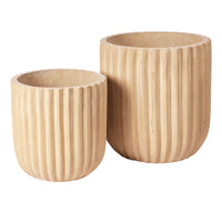 Thumbnail for Fiber Flower Pot Set of Two Antique Beige.