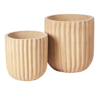 Thumbnail for Fiber Flower Pot Set of Two Antique Beige