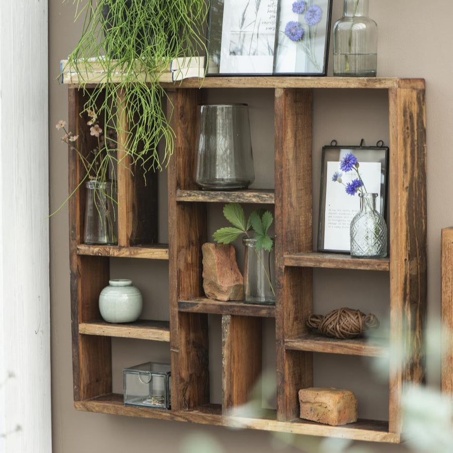 Wall shelf w/different kinds of rooms UNIQUE can hang horizontal and vertical