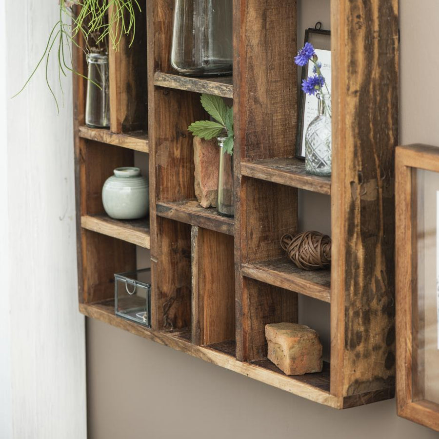 Wall shelf w/different kinds of rooms UNIQUE can hang horizontal and vertical