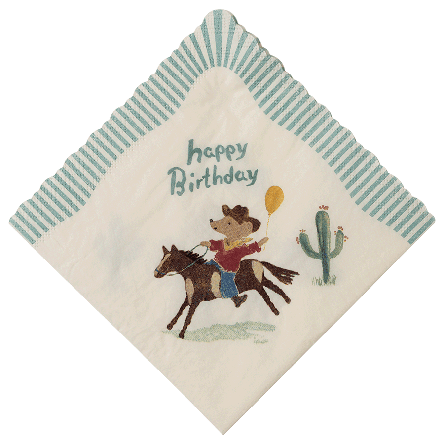 Napkin, Happy Birthday - Cowboy