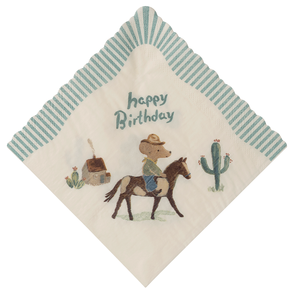 Napkin, Happy Birthday - Cowboy
