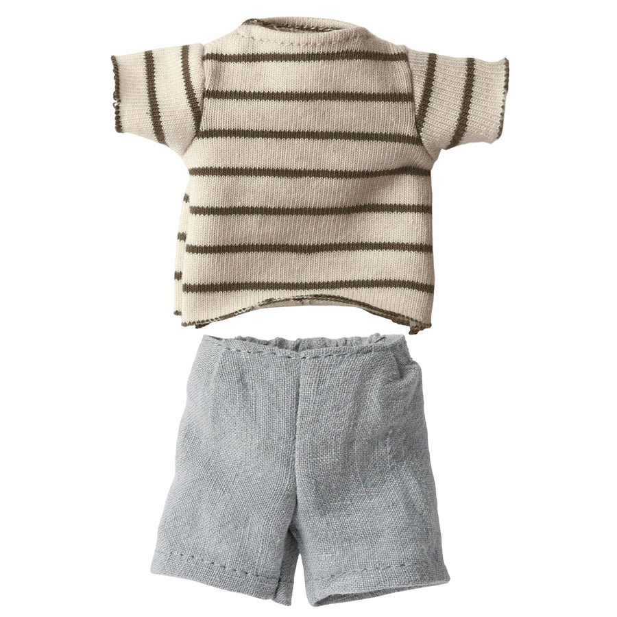 Striped Blouse and Shorts, Size 1